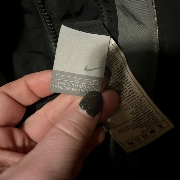 Men's VINTAGE Nike Reversible Fleece Jacket Size large gray and black Spell-out - Picture 11 of 13